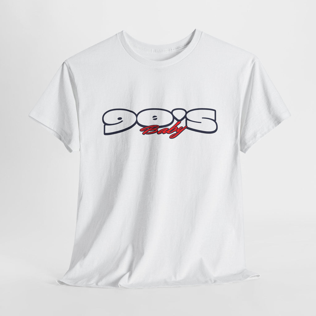 90s baby Nostalgia Unisex Heavy Cotton Tee, Retro Style T-Shirt, Casual Wear, Vintage Aesthetic, Gift for 90s Kids, Comfortable Everyday Tee