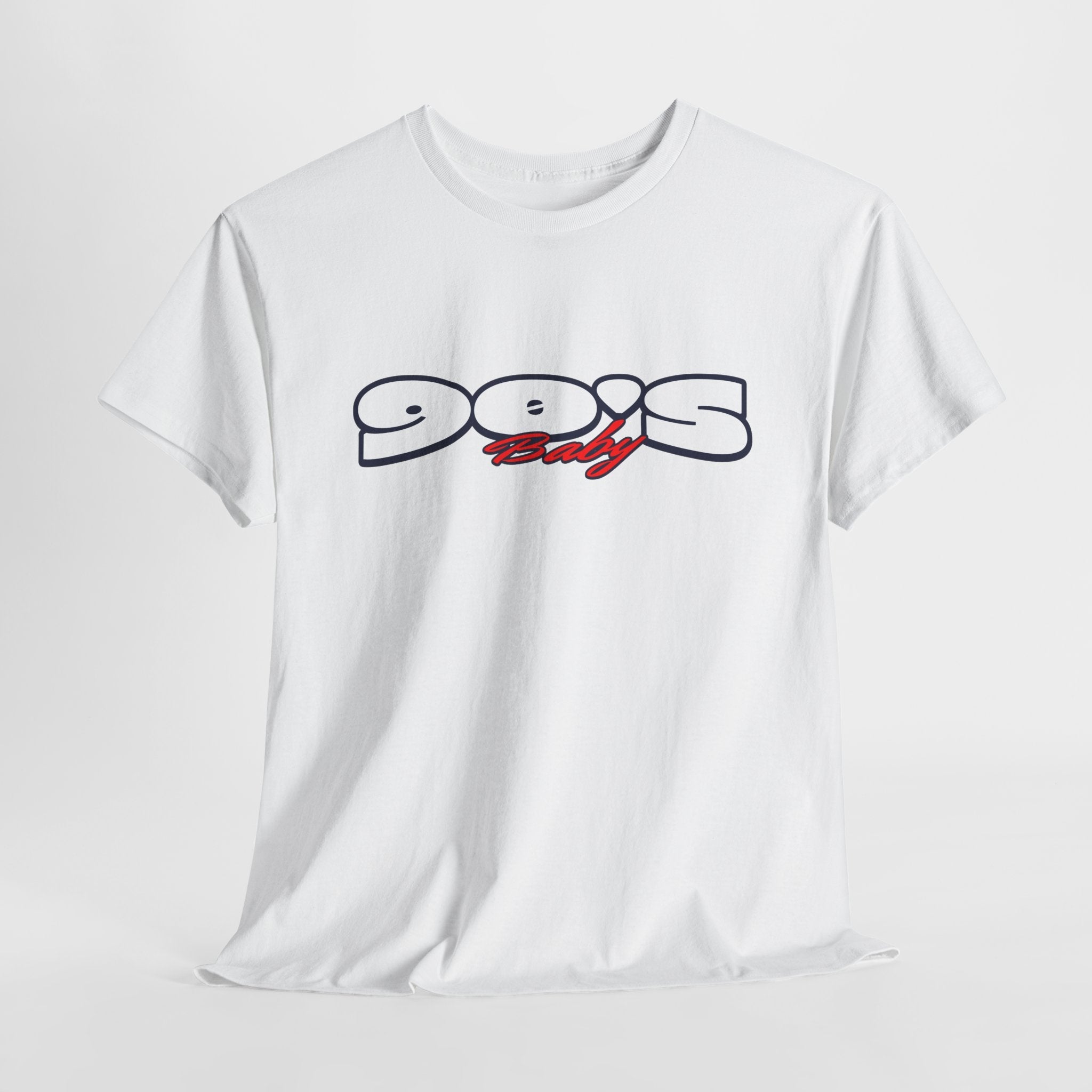 90s baby Nostalgia Unisex Heavy Cotton Tee, Retro Style T-Shirt, Casual Wear, Vintage Aesthetic, Gift for 90s Kids, Comfortable Everyday Tee