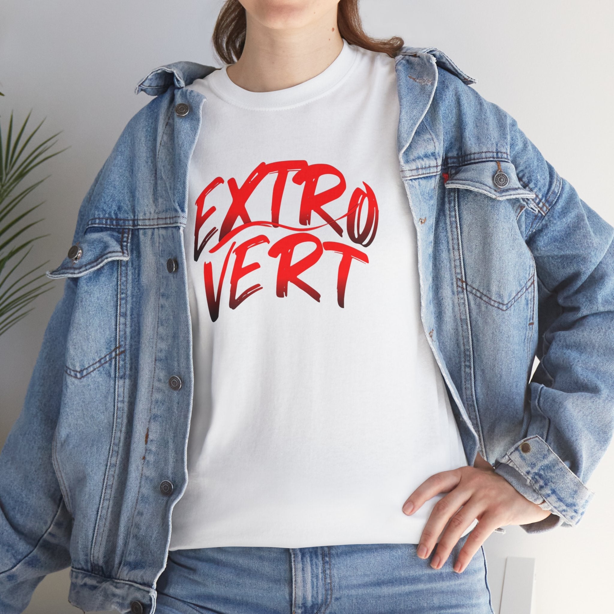 Extrovert Unisex Heavy Cotton Tee - Casual Wear, Gift for Social Butterflies, Graphic Tee, Everyday Comfort, Fun Statement Shirt