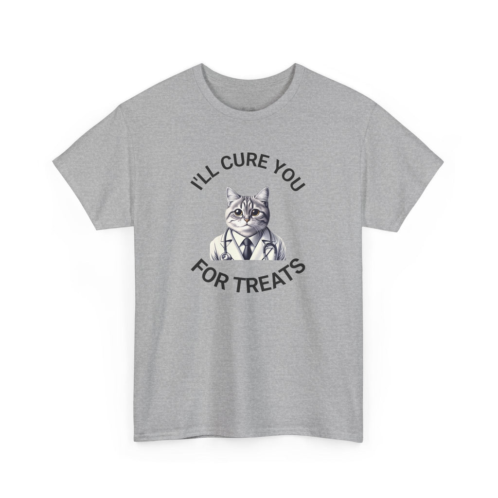 Cat Doctor Unisex Heavy Cotton Tee, Funny Cat Shirt for Pet Lovers, Gift for Vet Assistants, Casual Wear, Animal Lover's Tee