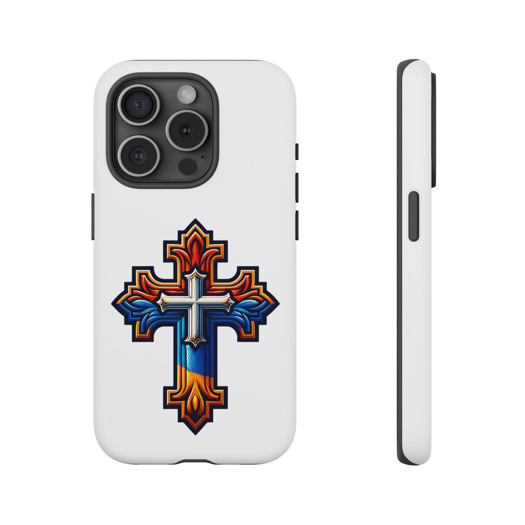 Armenian cross flag phone case iPhone Samsung Google, Christian phone case, white phone case