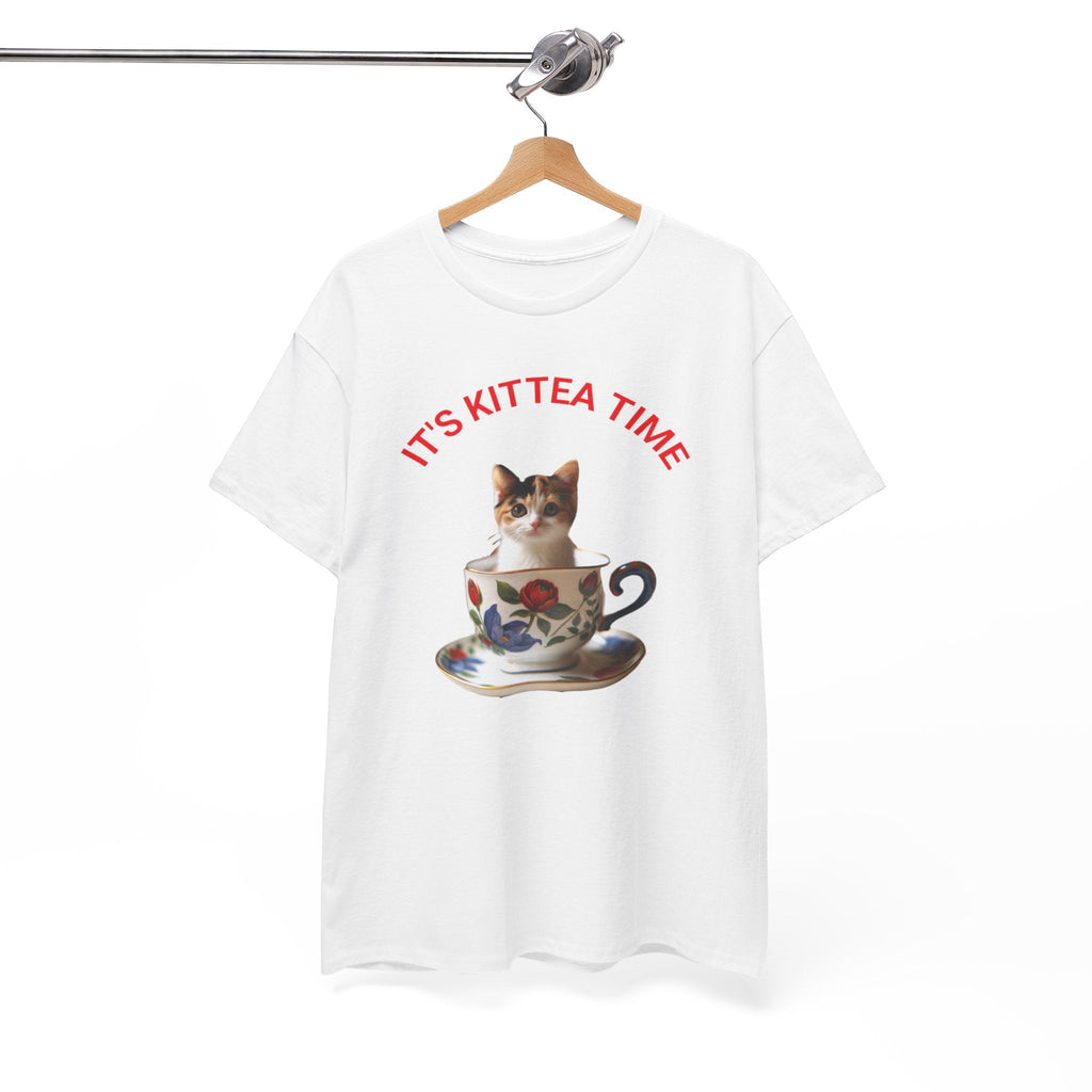 Funny Cat Lover Tee, It's Kittea Time Shirt, Unisex Cotton T-Shirt, Gift for Pet Owners, Animal Lover Apparel, Casual Wear