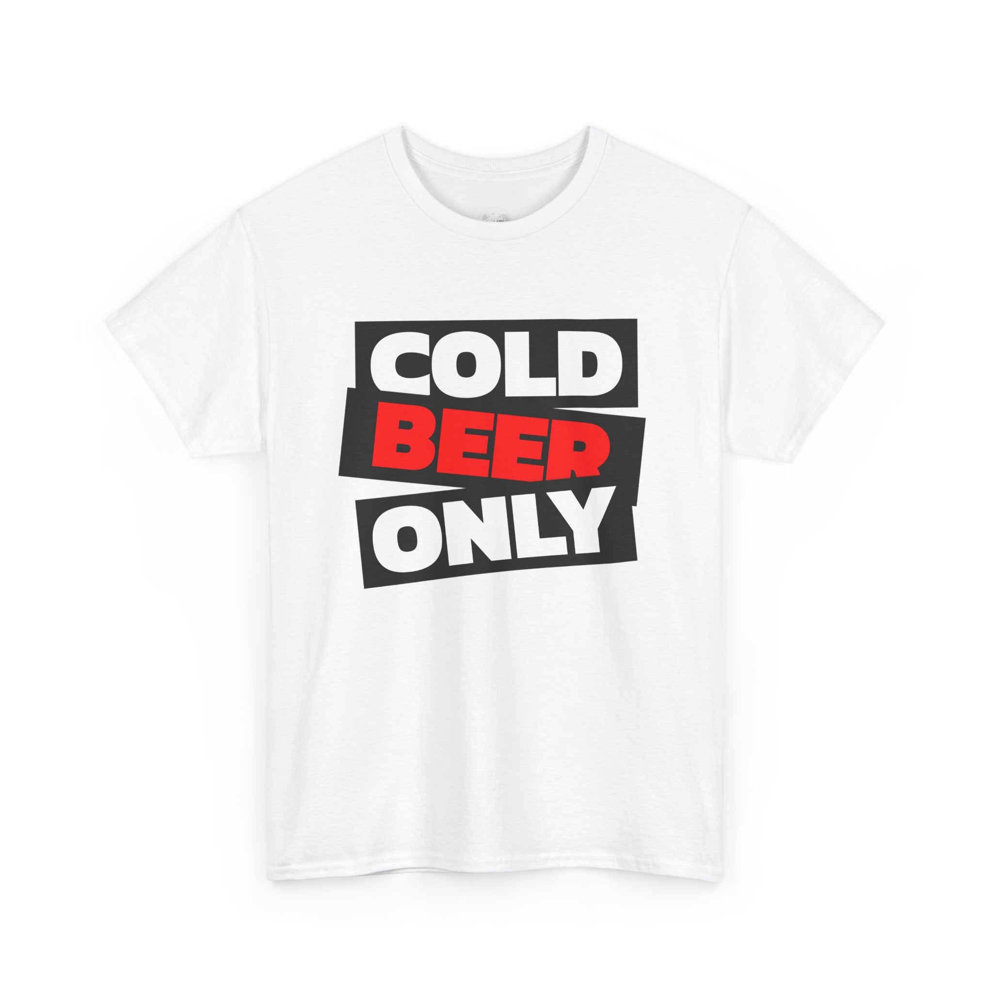 Chill Vibes Unisex Heavy Cotton Tee | 'Cold Beer Only' Graphic, Casual Wear, Gift for Beer Lovers, Summer BBQ, Party Outfit, Fun T-Shirt