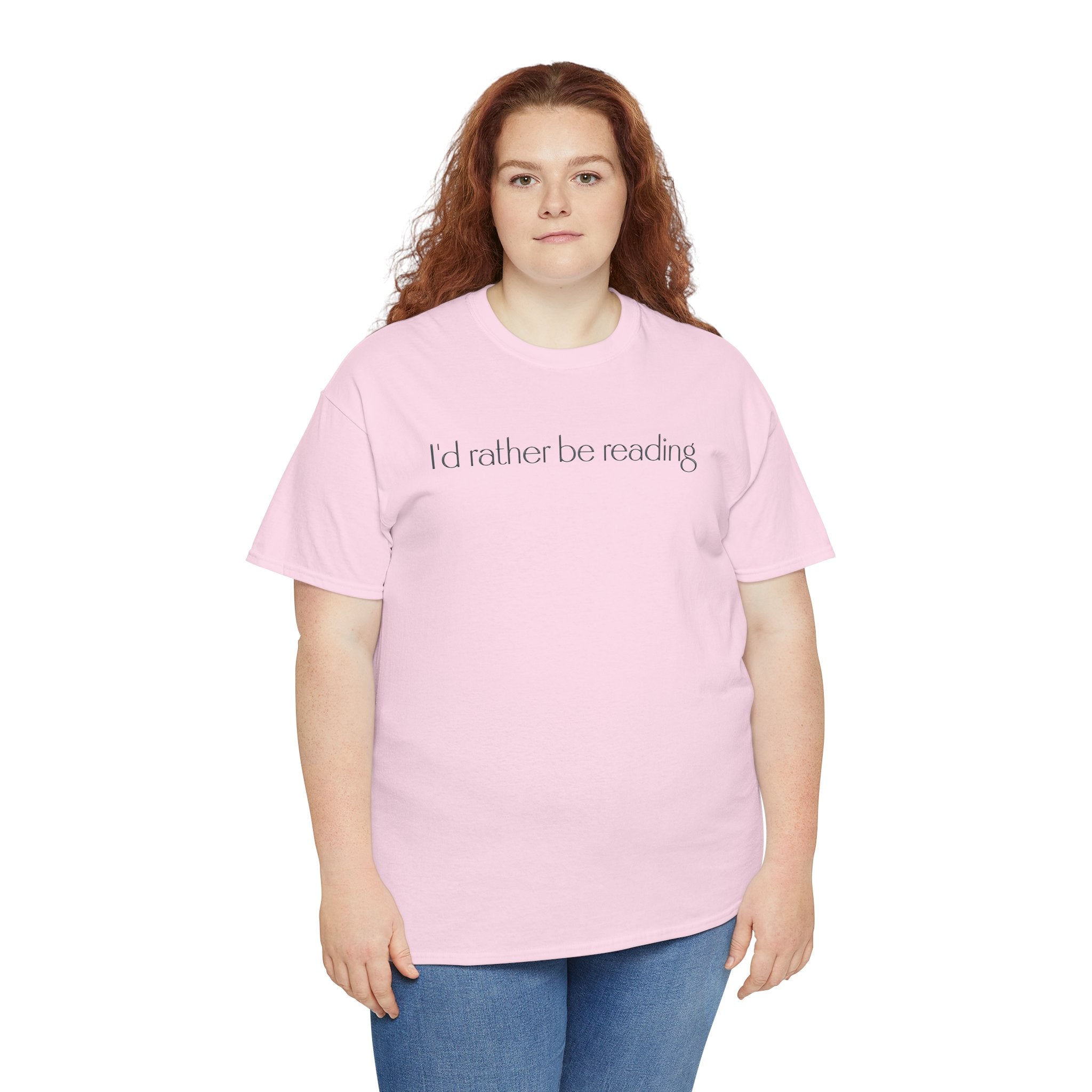 I'd Rather Be Reading Unisex Heavy Cotton Tee - Perfect for Book Lovers, Cozy Vibes, Gift for Readers, Literary Enthusiasts, Casual Wear