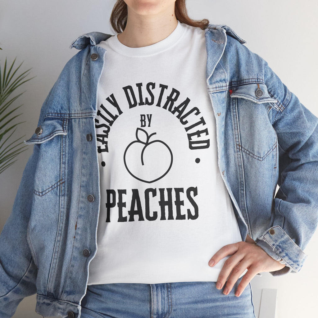 Easily Distracted by Peaches t-shirt, funny t-shirt, peach lovers shirt