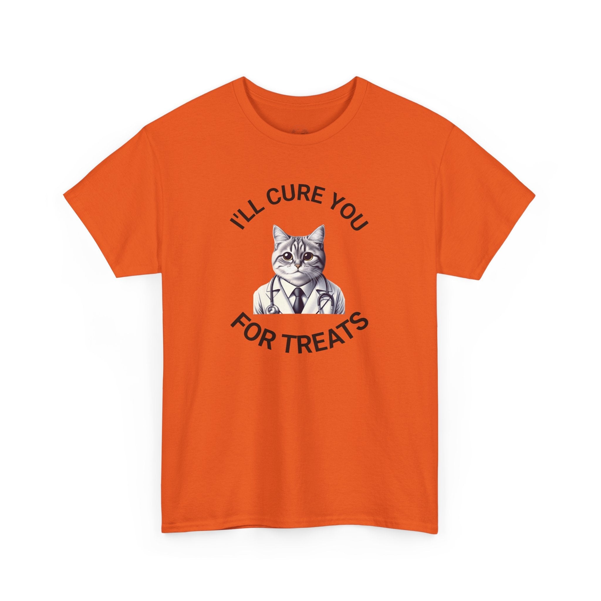 Cat Doctor Unisex Heavy Cotton Tee, Funny Cat Shirt for Pet Lovers, Gift for Vet Assistants, Casual Wear, Animal Lover's Tee