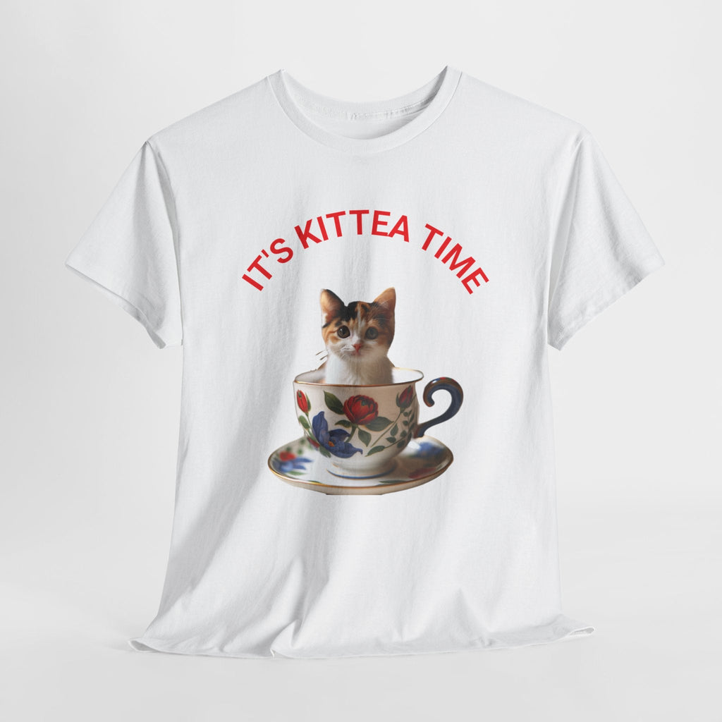 Funny Cat Lover Tee, It's Kittea Time Shirt, Unisex Cotton T-Shirt, Gift for Pet Owners, Animal Lover Apparel, Casual Wear