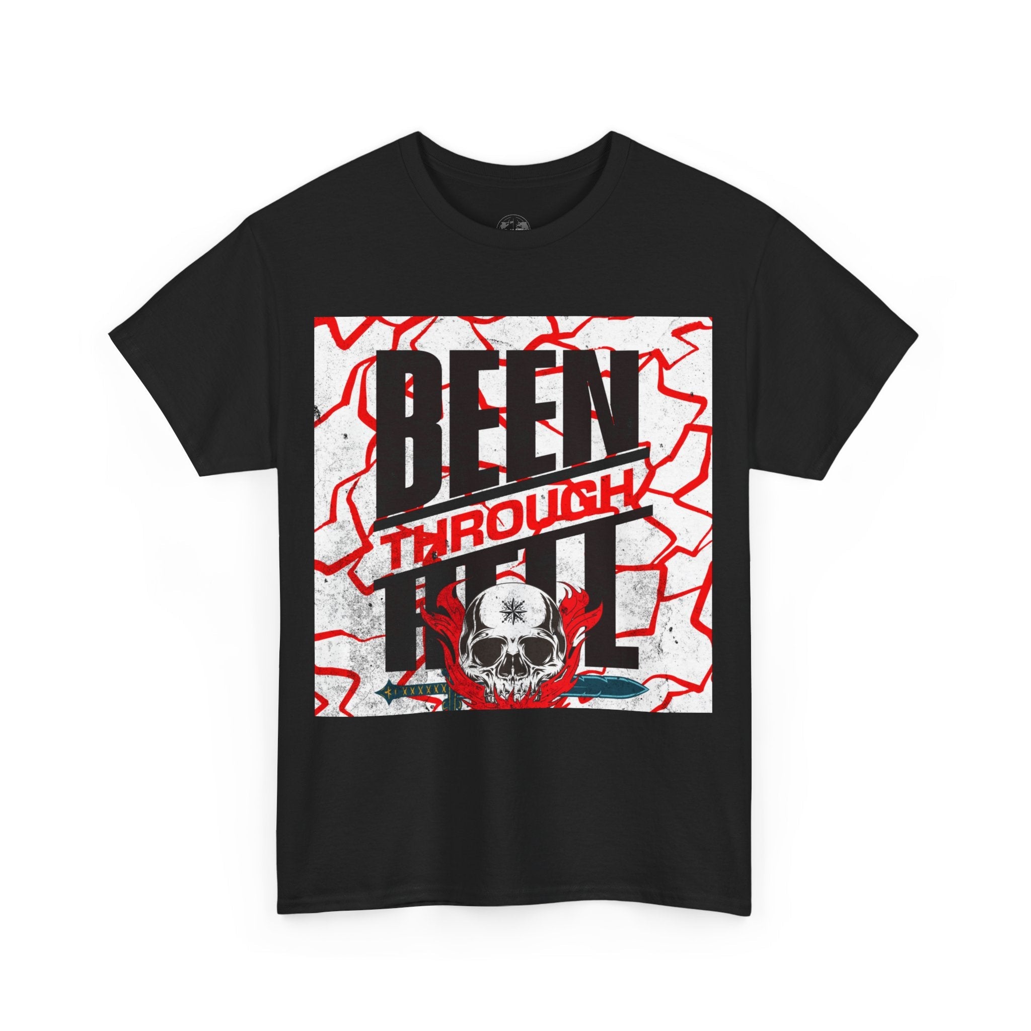 Been Through Hell t-shirt- Unisex Heavy Cotton Tee for Casual Wear, Music Festivals, Skateboarding, Rock t-shirt, Great Gift