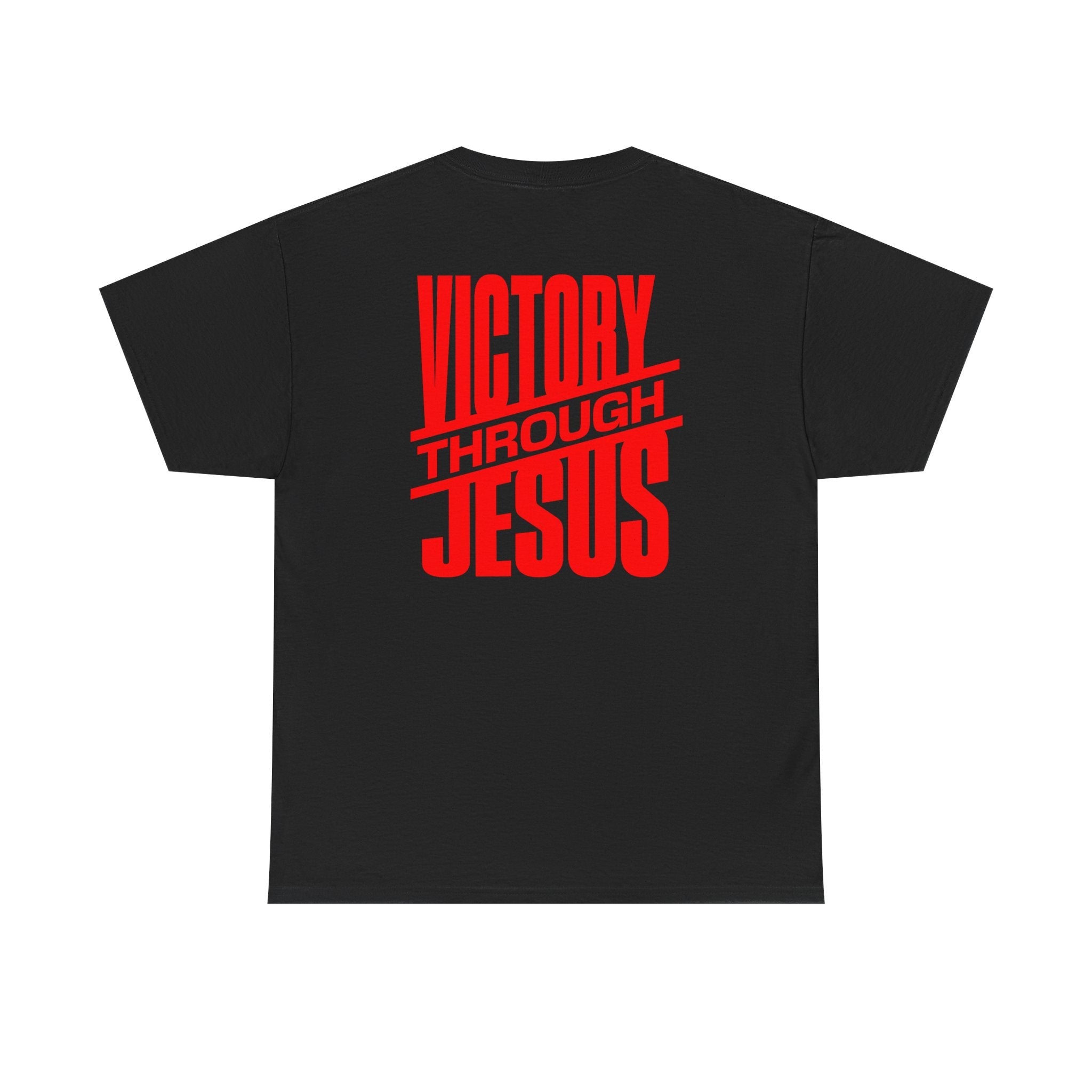 Victory Through Jesus Unisex Heavy Cotton Tee, Inspirational Christian Shirt, Faith-Based Apparel, Unisex T-Shirt, Religious Gift