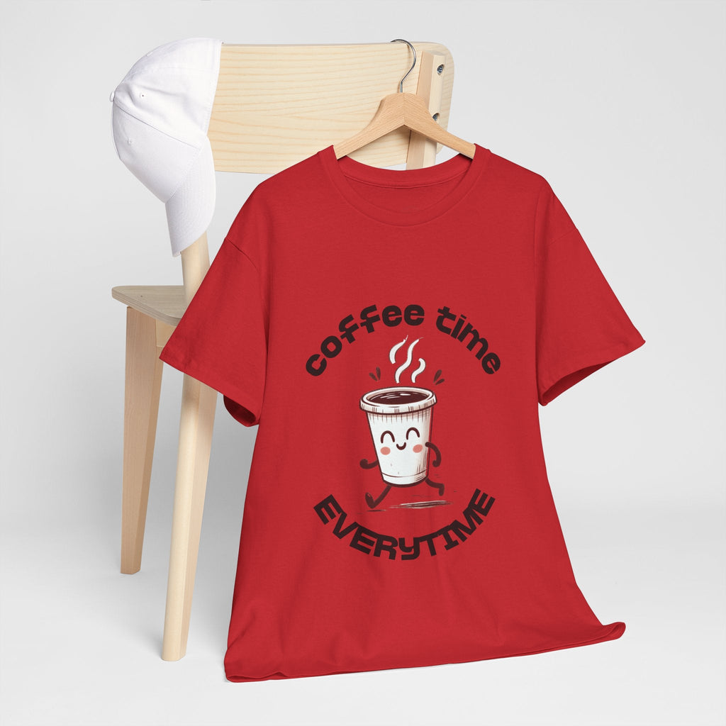 Coffee time anytime T-shirt, Unisex Cotton Shirt, Cute Coffee Lover Gift, Casual Outfit, Daily Reminder T-Shirt