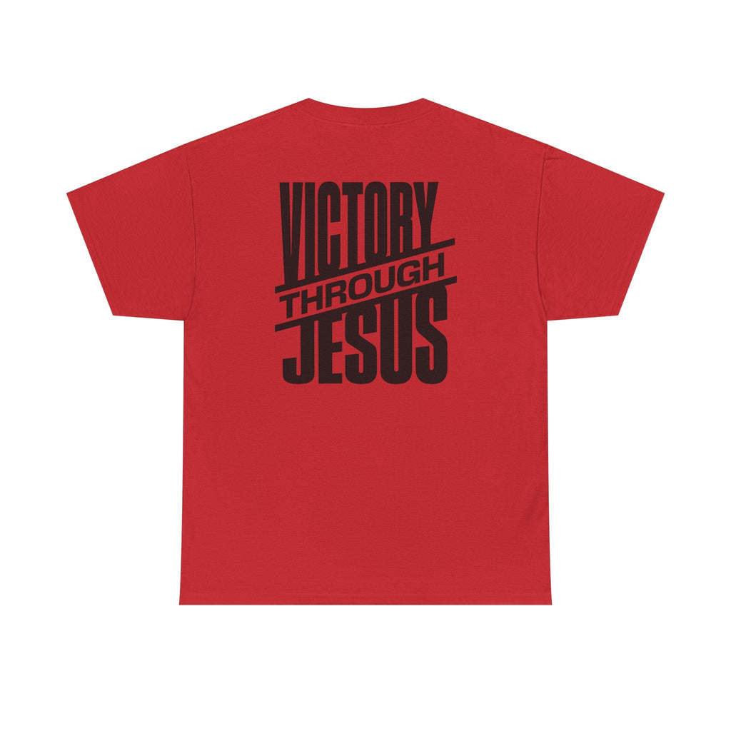 Victory Through Jesus Unisex Heavy Cotton Tee, Inspirational Christian Shirt, Faith-Based Apparel, Unisex T-Shirt, Religious Gift