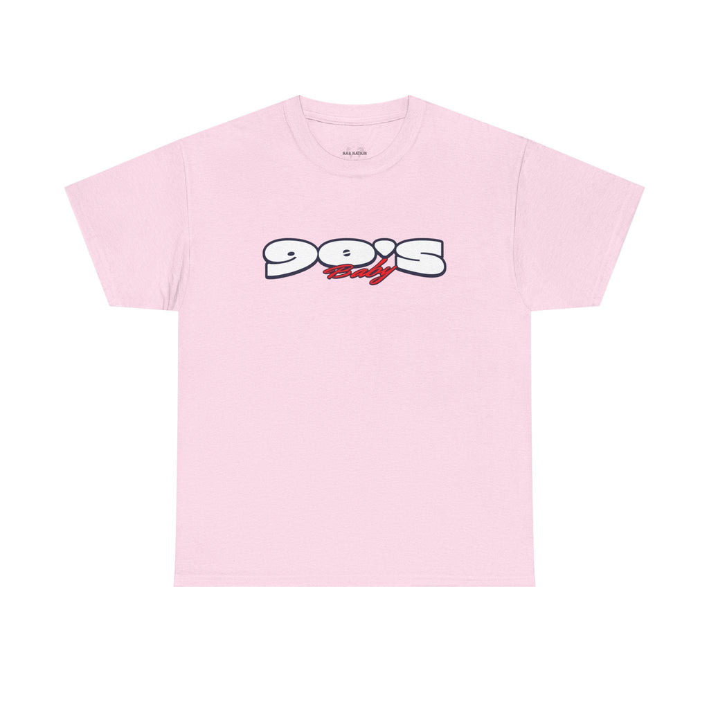 90s baby Nostalgia Unisex Heavy Cotton Tee, Retro Style T-Shirt, Casual Wear, Vintage Aesthetic, Gift for 90s Kids, Comfortable Everyday Tee
