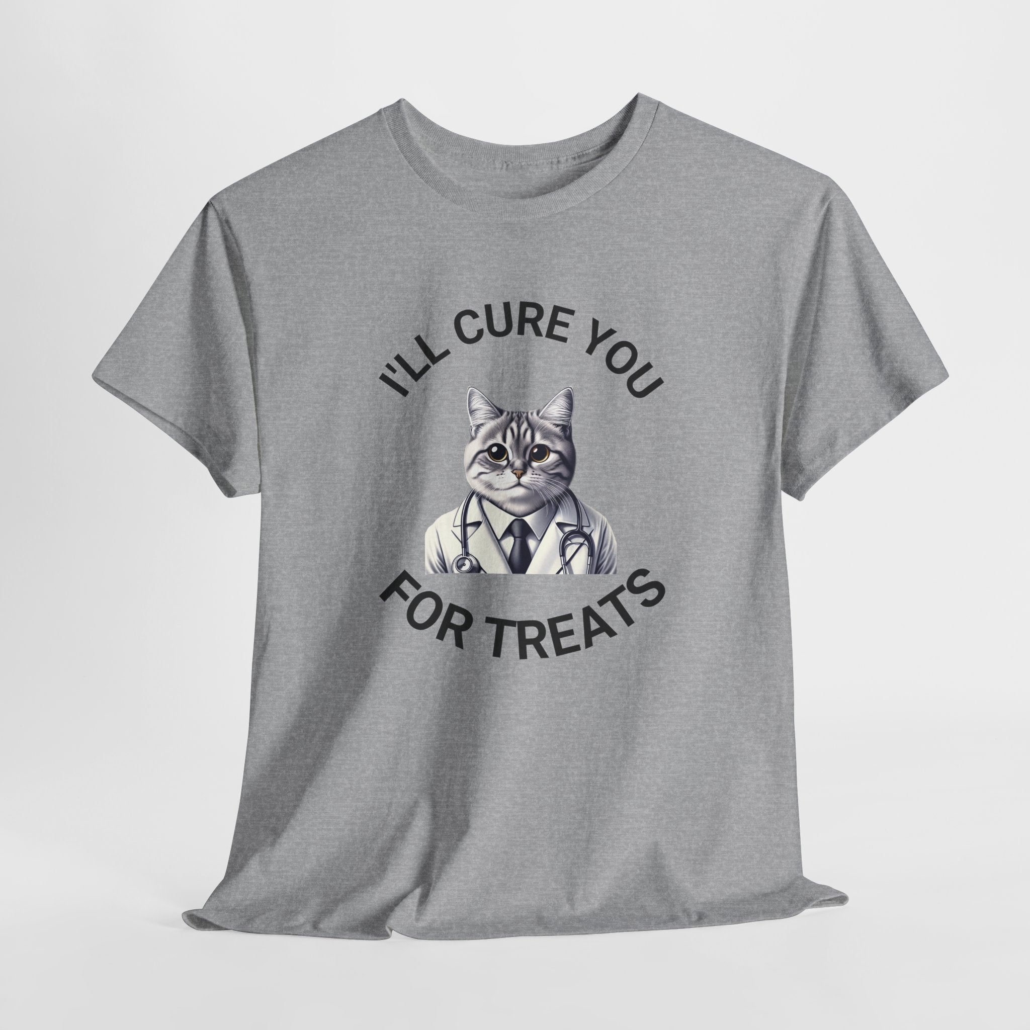 Cat Doctor Unisex Heavy Cotton Tee, Funny Cat Shirt for Pet Lovers, Gift for Vet Assistants, Casual Wear, Animal Lover's Tee