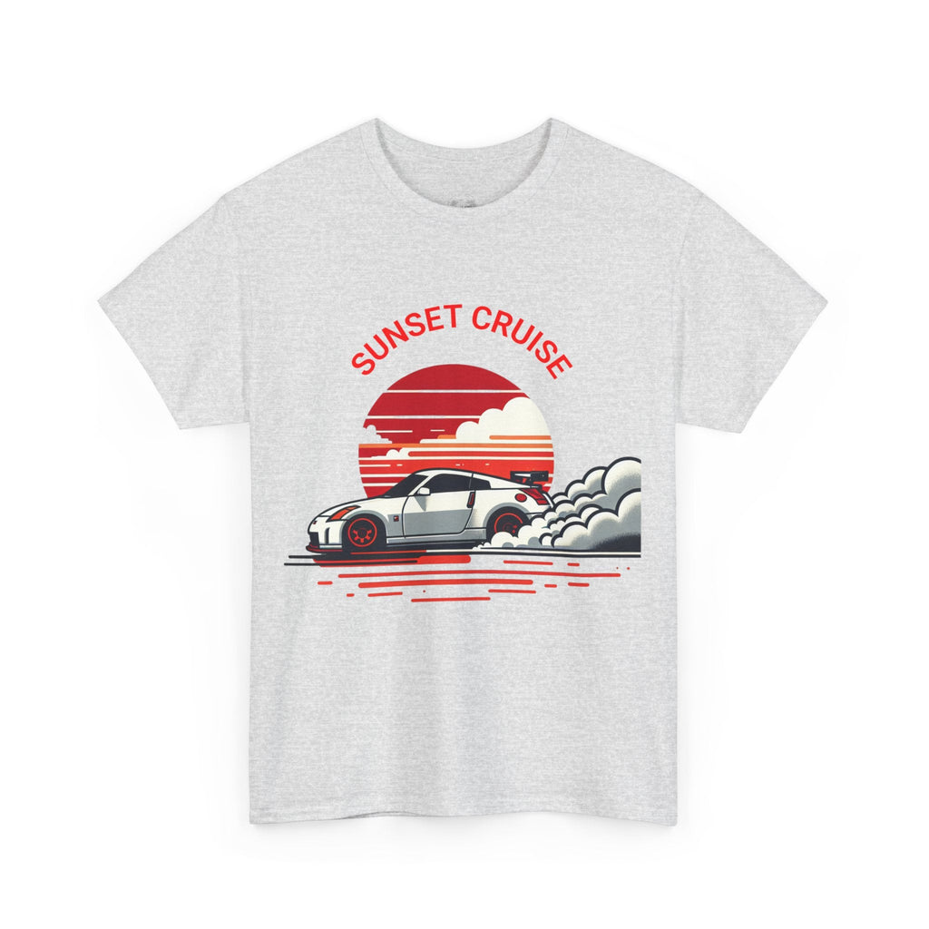 Sunset Cruise Unisex Heavy Cotton Tee | Retro Car Shirt, Gift for Car Lovers, Summer Fashion, Road Trip T-Shirt, Vacation Tee