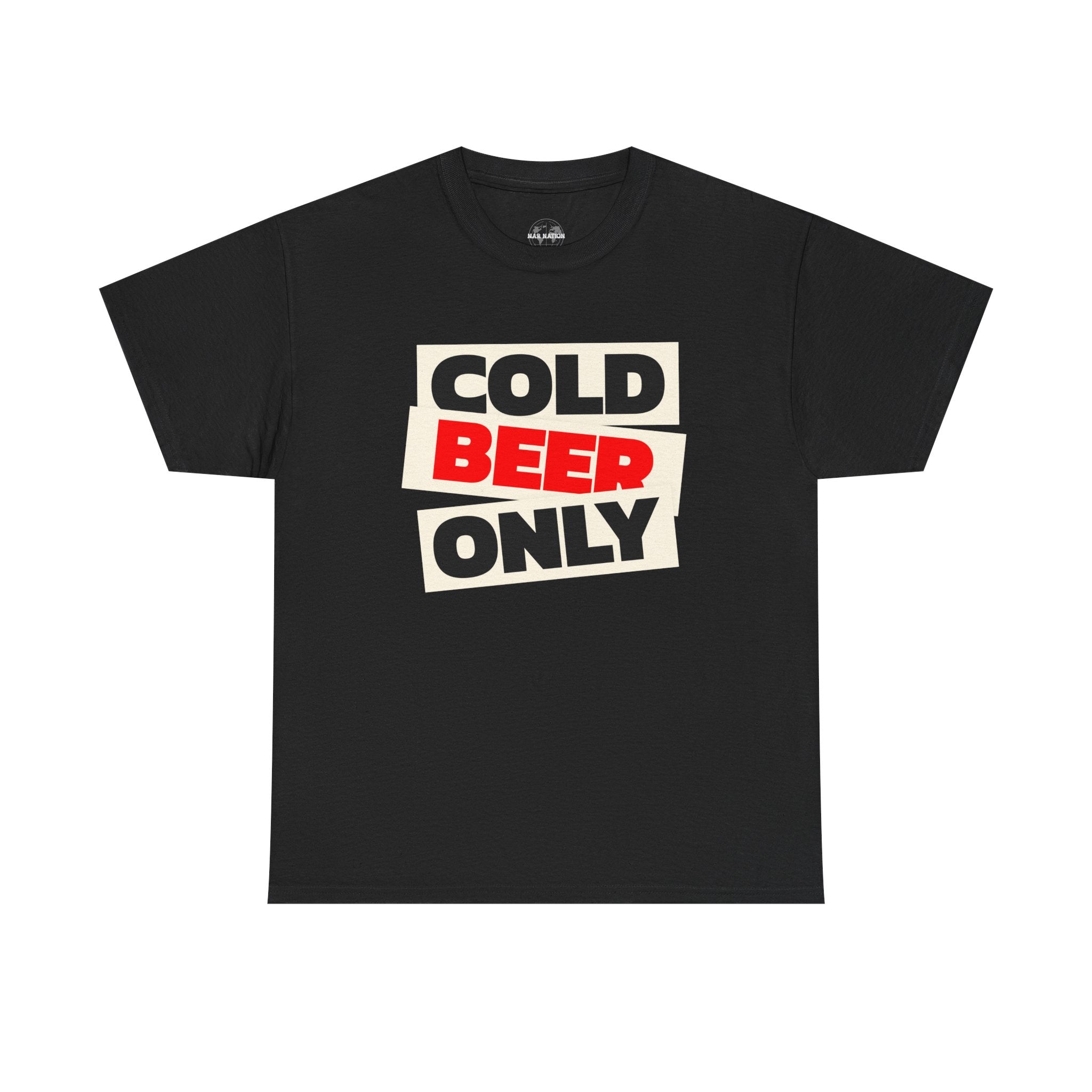Chill Vibes Unisex Heavy Cotton Tee | 'Cold Beer Only' Graphic, Casual Wear, Gift for Beer Lovers, Summer BBQ, Party Outfit, Fun T-Shirt