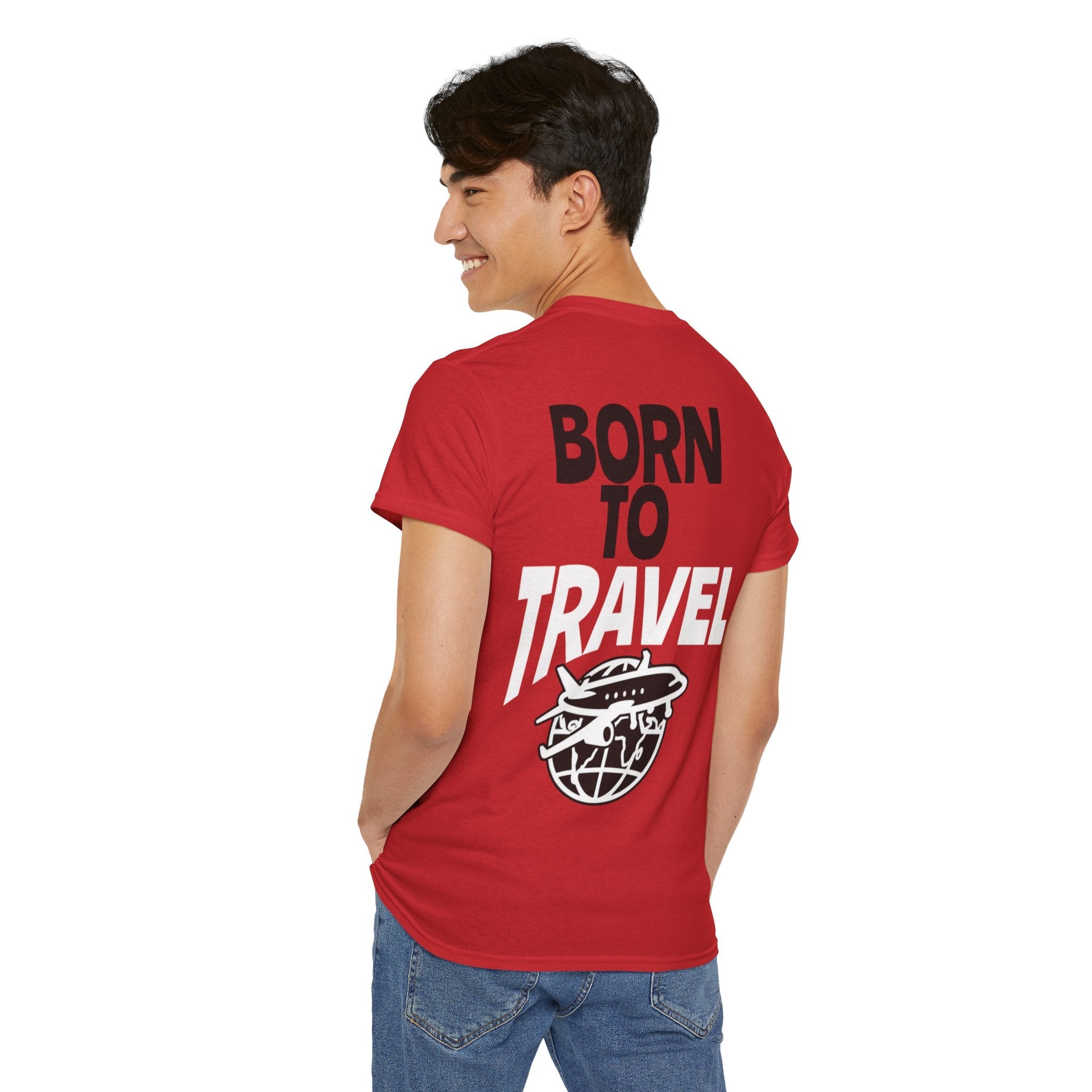 Born to Travel T-Shirt — Retro Plane Globe Tee for Travelers & Adventure Lovers